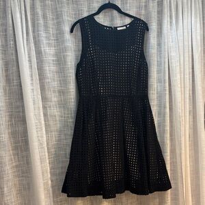Halogen Black Eyelet Dress